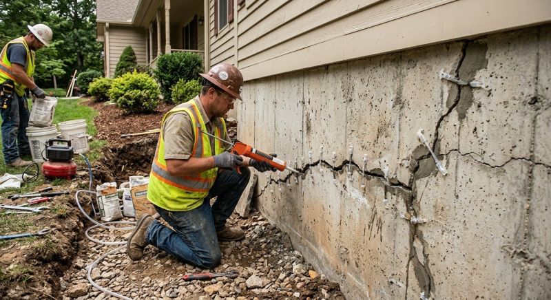 Cracked Foundation Repair in Pottawattamie County, IA